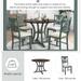 5-Piece Round Dining Table and Chair Set with Special-shaped Legs and an Exquisitely Designed Hollow Chair Back