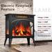 Freestanding Fireplace Heater with Realistic Flame,Portable Remote Control