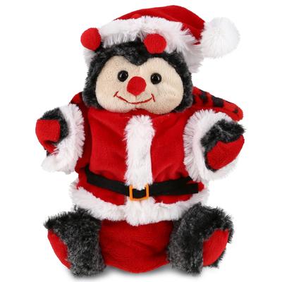 DolliBu Santa Ladybug Stuffed Animal Plush Hand Puppet w/ Santa Outfit - 8 inches