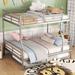 Full XL Over Queen Metal Bunk Bed with Trundle