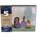 Disney Wish 5 Wood Jigsaw Puzzle Bundle 24-Piece 8-Piece in Storage Box