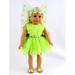 Tinker Bell Inspired Fairy Outfit for 18 Inch Dolls | Compatible with 18 American Girl Dolls Madame Alexander Our Generation etc. | 18 Inch Doll Clothes