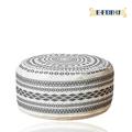 Indoor/Outdoor Pouf Ottoman Cover Boho Round Pouf Ottoman