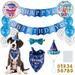 TCBOYING Dog Birthday Party Supplies Dog Birthday Bandana Boy Hat Scarfs Flag Balloon with Cute First Doggie Outfit Decorations(16-Piece Set)