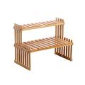 Arealer Countertop Bamboo Flora Shelf Bamboo Flower Pot Stand Balcony Flower Rack Cabinet Organizer Multi-Function DIY Desktop Storage Rack for Living Room Bedroom Kids Room