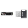 Samsung 990 PRO NVMe M.2 SSD, 2 TB, PCIe 4.0, 7.450 MB/s Lesen & FIT Plus USB-Stick Typ-A, 128 GB, 400 MB/s Lesen