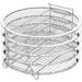 5-Layer Air Fryer Dehydrator Rack Food Grade Stainless Steel Grilling Rack Toast Rack Stackable Multi-Layer Cooking Rack Reusable Fruit Meat Dehydration Rack for 6.5Qt 8Qt Air Fryer