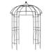 Fithood 207*207*270cm Courtyard Wrought Iron Gazebo Iron Arch Black