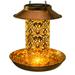 Christmas Gifts Clearance! SHENGXINY Outdoor Bird Feeder Clearance Solar Led Iron Metal Bird Feeder Hanging Lamp Gold