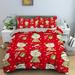 3Pcs Christmas Duvet Cover Sets Soft Comfy Bedding Set with Santa Claus Pattern Printed Comforter Cover Super Soft Microfiber Bedding Sets