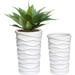 Planters for Outdoor Plants Set of 2 Garden Plant Pots Indoor Outdoor MgO Planting Flower Large Pot Planters White Balcony Tall Planter