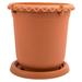 BESTONZON 1 Set Plastic Flower Pot Thick Resin Plant Pot Chinese Rose Flowerpot (Brown)