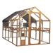 Anky Large Cat Run Wooden Cat Houses Outdoor Enclosure Catio Cat Cage Kitten Condo-Backyard Run Cage for Pets in Orange
