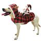 Yirtree Dog Christmas Costume Running Santa Claus Riding on Pet Fasten Tape Thick Warm Plaid Color Matchubf Coat Dog Cat Hoodie Christmas Holiday Outfit Pet Xmas Dog Clothes
