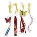 NUOLUX 4Pcs Cat Wand Refills Interactive Cat Toys Hanging Cat Wand Toys Cat Ribbon Toy Replacements