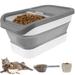 Protoiya Dog Food Storage Containers Collapsible Pet Food Storage Container Sealed Cat Food Containers Measuring Cup Large Pet Food Storage Case with Raised Cushion Feet for Cat Dog