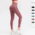 Pantaloni da Yoga da donna a vita alta colori solidi Leggings da allenamento Fitness allenamento in