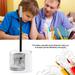 Battery Operated Safety Dual Hole Automatic Pencil Sharpener School Stationery (Silver Gray)