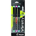 PILOT Varsity Pre-Filled Fountain Pens Medium Point Stainless Steel Nib Green/Pink/Turquoise Inks 3-Pack 90067