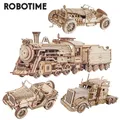 Robotime Rokr 3D Puzzle treno a vapore mobile auto regalo giocattolo di assemblaggio Jeep per