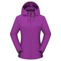 snowsong Womens Jacket Fall Outfits Ladies Solid Hooded Slim Pocket Single Layer Outdoor Jacket Mountaineering Jacket Raincoat Windbreaker Jacket Womens Coats Purple XXL