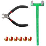 Archery T Square Bow Ruler +Nocking Buckle Pliers Set For Compound Recurve Bow Black green