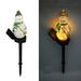 BESTONZON 2Pcs Garden Solar Energy Lamp Snowman Solar Powered Lamp Outdoor Solar Stake Light Adornment