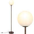 Brightech Luna LED Floor lamp Modern Lamp for Living Rooms & Offices Great Living Room DÃ©cor Tall Lamp with Frosted Glass Globe Mid Century Standing Lamp for Bedroom Reading - Oil Brushed Bronze