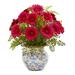 Nearly Natural 17 in. Gerber Daisy and Maiden Hair Artificial Arrangement in Vase