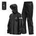 OWSOO Men Motorcycle Rain Suit Outdoor Reflective Waterproof Rain Jacket and Pants Rain Gear for Bike Riding Cycling Camping Hiking