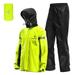Festnight Men Motorcycle Rain Suit Outdoor Reflective Waterproof Rain Jacket and Pants Rain Gear for Bike Riding Cycling