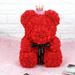 Rose Bear Flower Decor Romantic Souvenir Gift for Valentine s Day(Red)