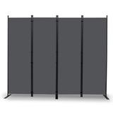 YASRKML 4 Panel Folding Privacy Screen 6Ft Tall Room Divider with Wider Support Feet Portable Wall Dividers Room Partition Grey