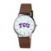 Men's Brown TCU Horned Frogs Plexus Leather Watch