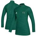 Women's adidas Green Hawaii Rainbow Warriors Sideline Game Mode Performance Quarter-Zip Pullover Top