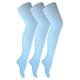 3 Pair Multipack Ladies 40 Denier Pastel Tights | Sock Snob | Comfortable Soft Bright Coloured Tights for Women - Pale Blue - One Size