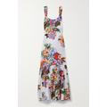 Etro - Floral-print Cotton And Silk-blend Jacquard Maxi Dress - White