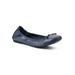 Women's Sunnyside Ii Casual Flat by White Mountain in Navy Smooth (Size 9 M)