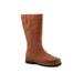Wide Width Women's Franki Mid Calf Boot by Trotters in Luggage (Size 8 1/2 W)