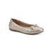 Wide Width Women's Seaglass Casual Flat by White Mountain in Antique Gold Metallic (Size 7 W)