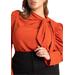 Plus Size Women's Drape Front Blouse by ELOQUII in Burnt Orange (Size 20)