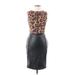 Joseph Ribkoff Casual Dress - Party Crew Neck Sleeveless: Brown Leopard Print Dresses - Women's Size 6