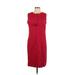 Talbots Casual Dress - Shift Crew Neck Sleeveless: Red Solid Dresses - Women's Size 12