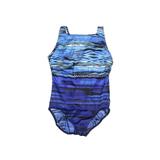 Longitude One Piece Swimsuit: Blue Swimwear - Women's Size 10