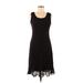 R&K Casual Dress - Sheath: Black Polka Dots Dresses - Women's Size 8