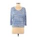 Gap 3/4 Sleeve T-Shirt: Blue Stripes Tops - Women's Size Medium