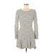 Row A Casual Dress - A-Line Scoop Neck Long sleeves: Ivory Dresses - Women's Size Medium