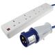 Invero 16 Amp Plug to 4-Gang Mains Extension Lead UK Socket 4 Way 13Amp - Ideal for Motorhome, Boats and Caravan Electric Hook Up - 25m