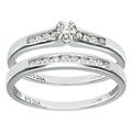 Naava Women's 9 ct White Gold Channel Set 0.25ct Princess Cut Diamond Bridal Set Ring