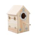 Holibanna Wooden Bird House Bird Nest Breeding Box Wood Bird Cage Accessories for Finch Lovebirds Cockatiel Budgie Conure Parrot